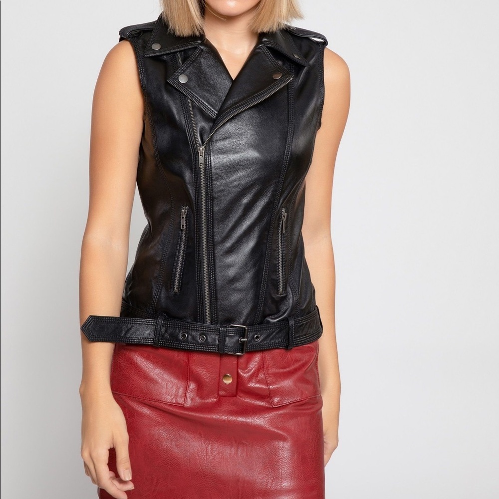Women’s Genuine Sheepskin Leather Vest